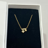 Tiny dual stone necklace