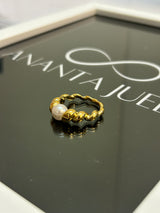 Pearl croissant ring