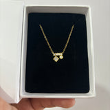 Tiny dual stone necklace