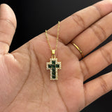 Emerald cross necklace