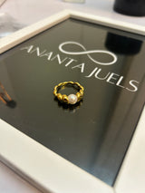 Pearl croissant ring