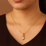 Solitaire drop necklace