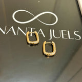 Studded Rectangular Hoops