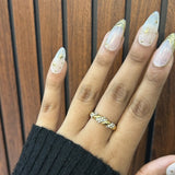 Studded croissant ring