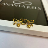 Bow heart earrings