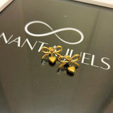 Bow heart earrings