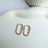 Oval studded hoops
