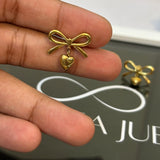 Bow heart earrings