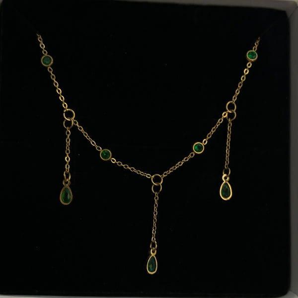 Green drop necklace