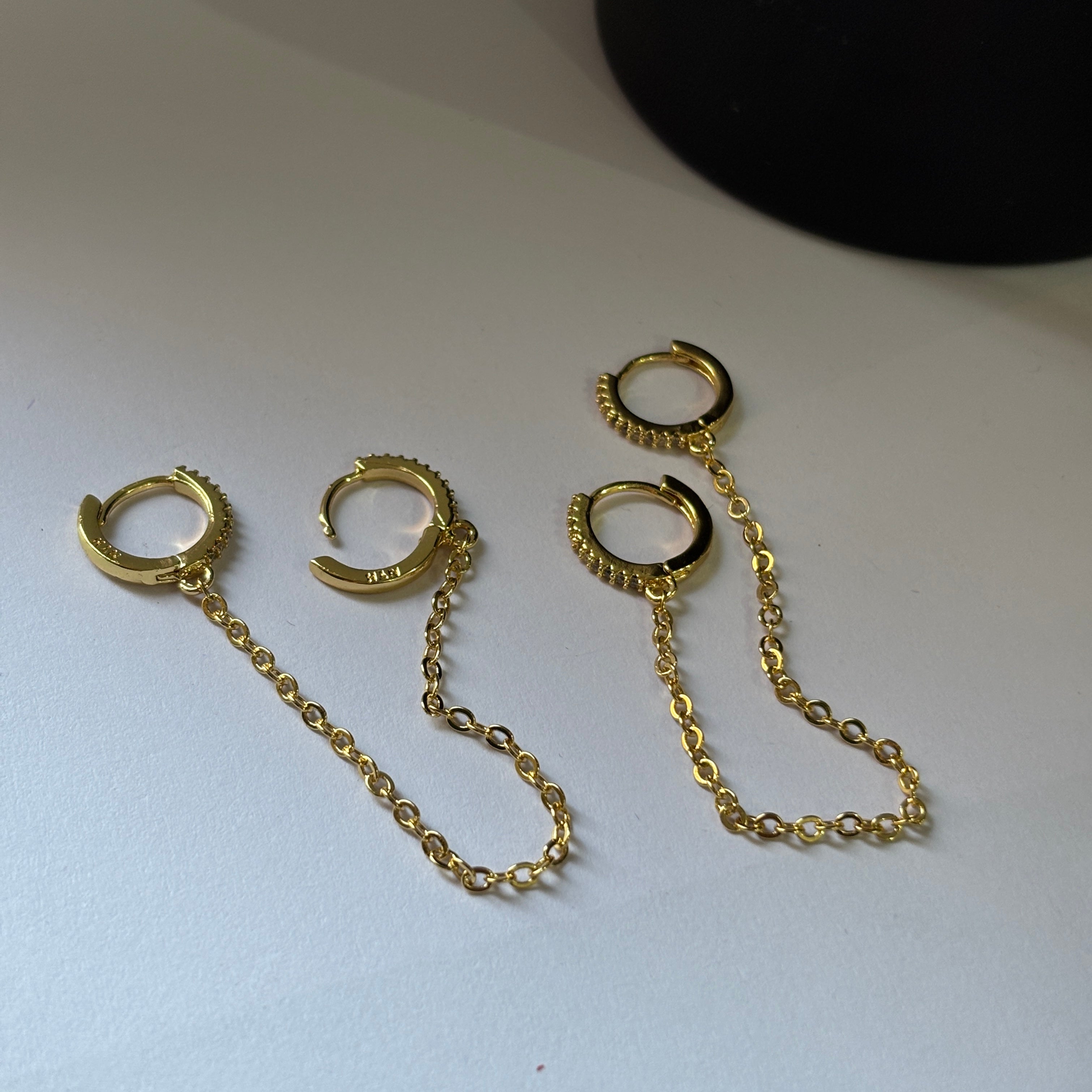 Double piercing hoops (brass)