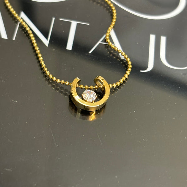 Moon solitaire necklace