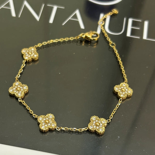 Studded floral bracelet