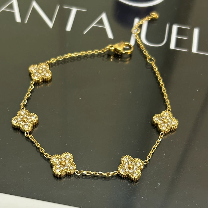 Studded floral bracelet