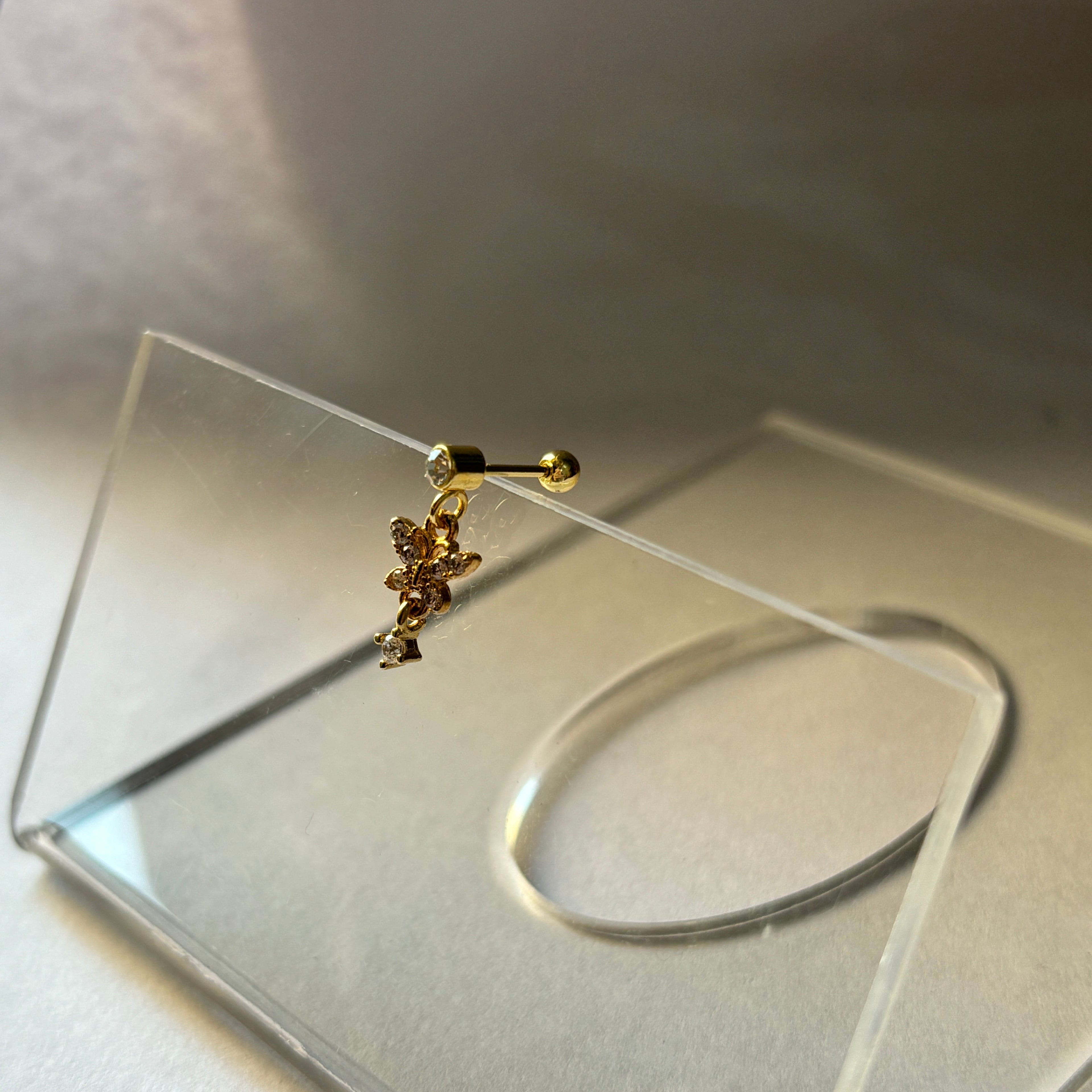 Hanging butterfly studs (ball screw) single piece
