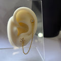 Daisy double piercing earrings (brass)
