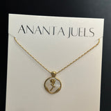 Drip oil rose necklace