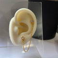 Crown double piercing earrings (brass)