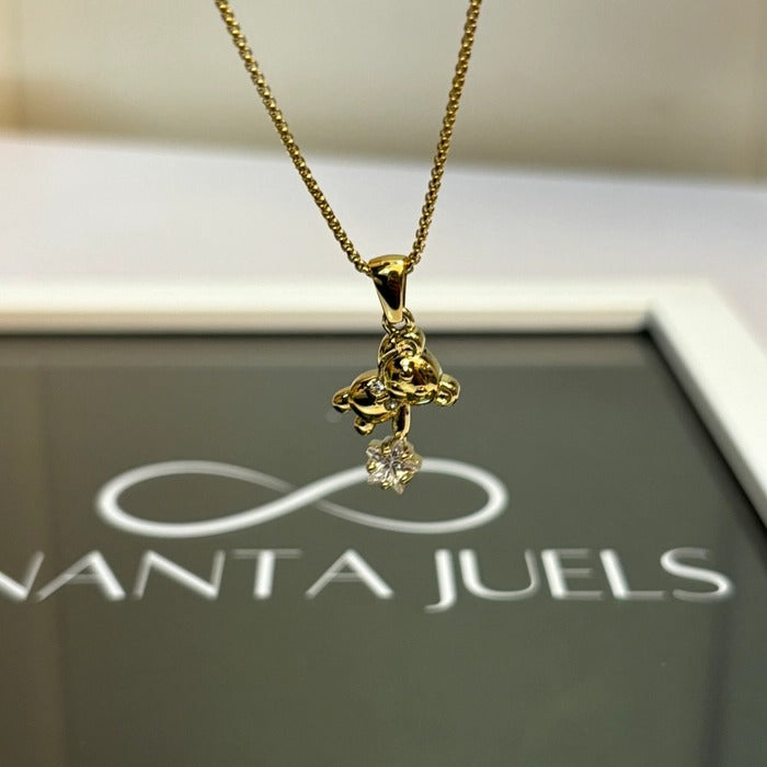 Cute teddy necklace