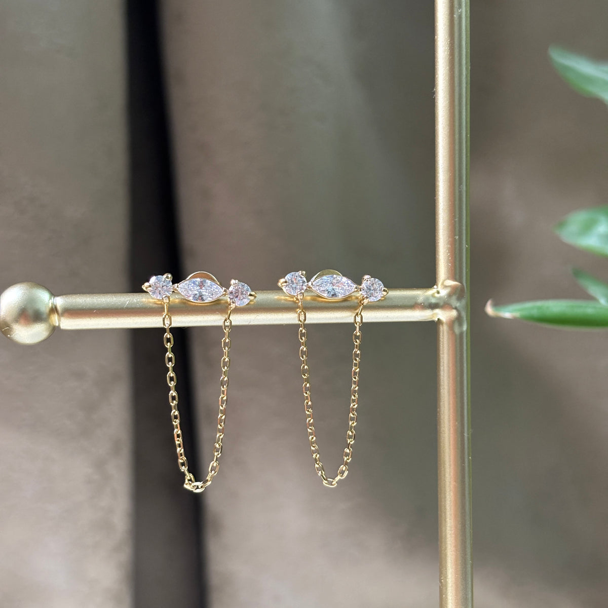 Marquise chain earrings