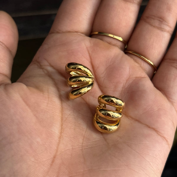 Triple layer cuff earrings