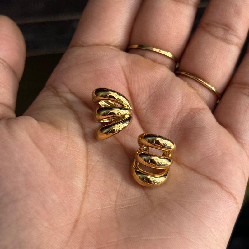 Triple layer cuff earrings