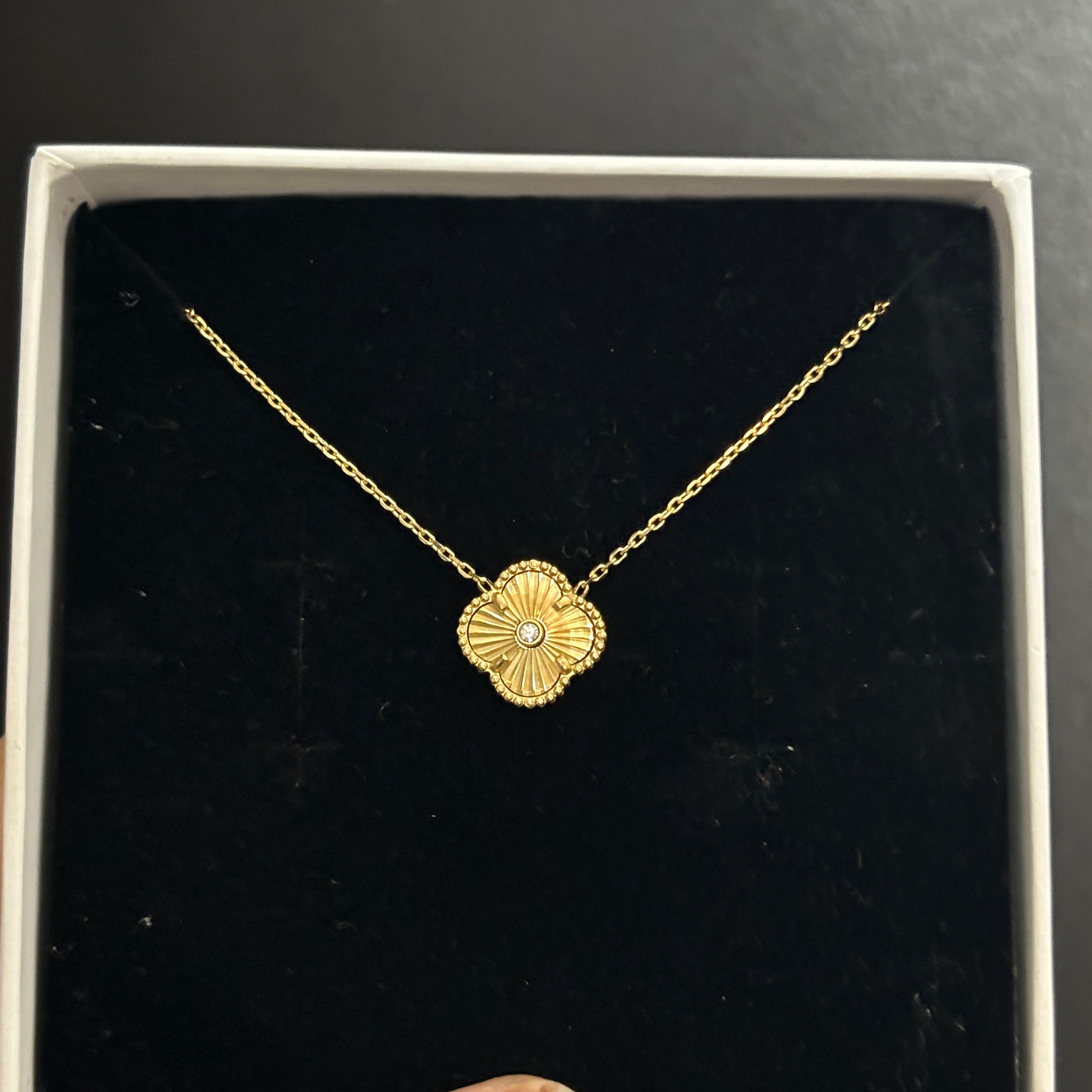 single stone floral necklace