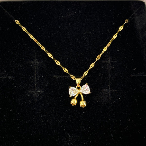 Tulip bow necklace