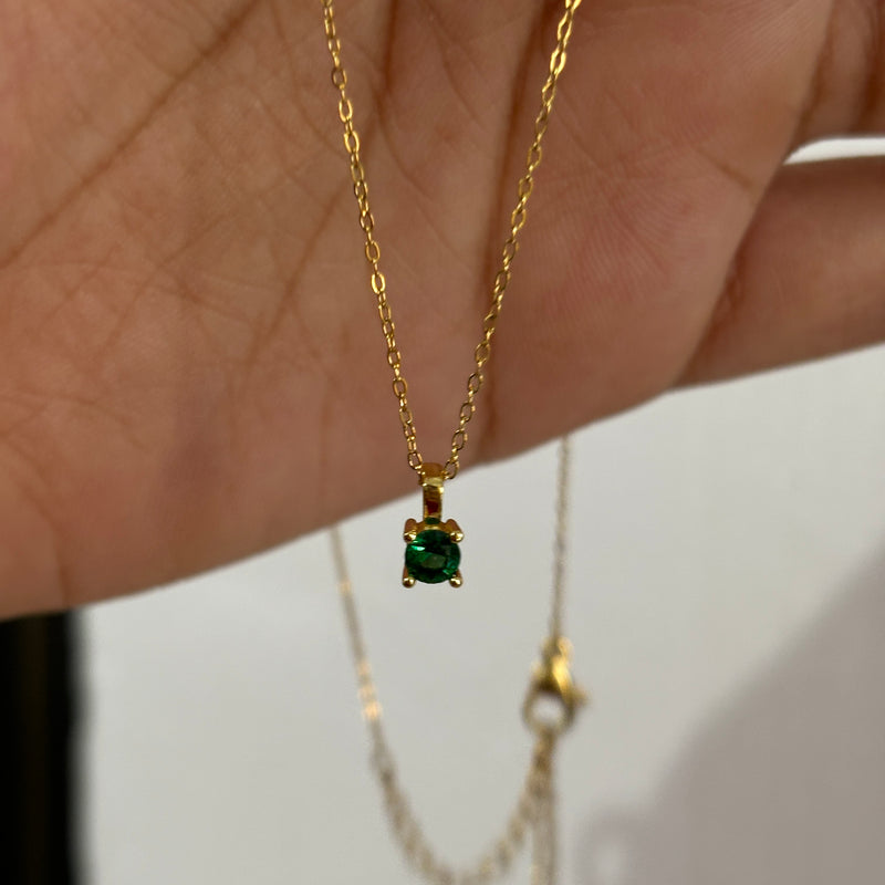Tiny emerald necklace