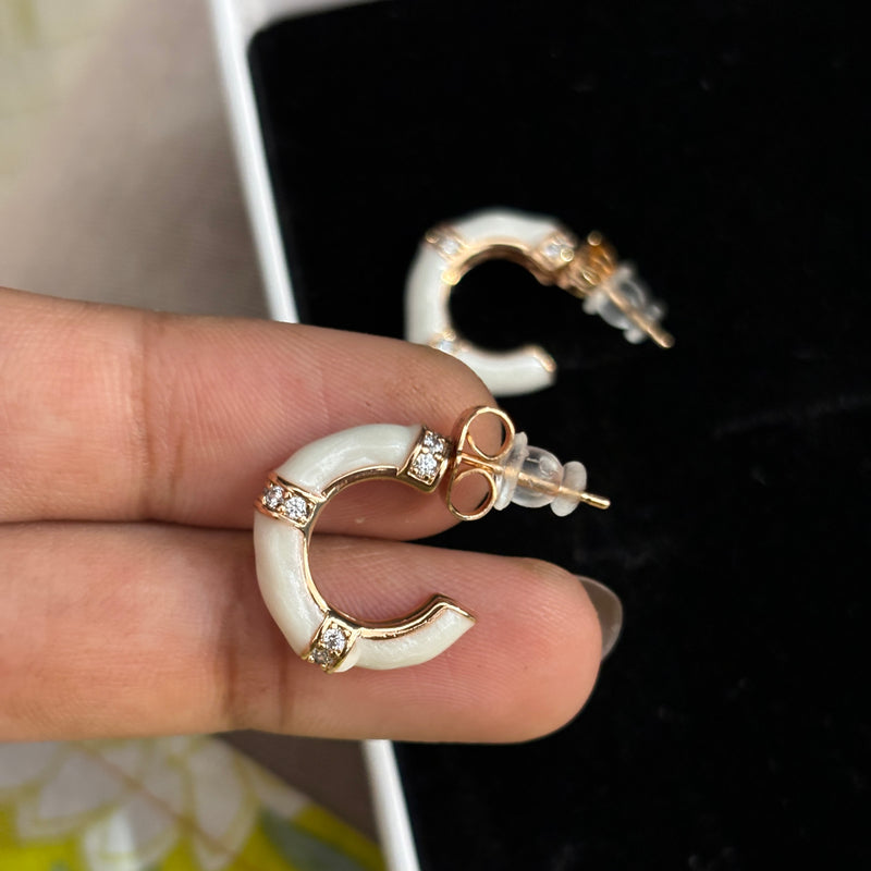 Vintage  hoops (white)