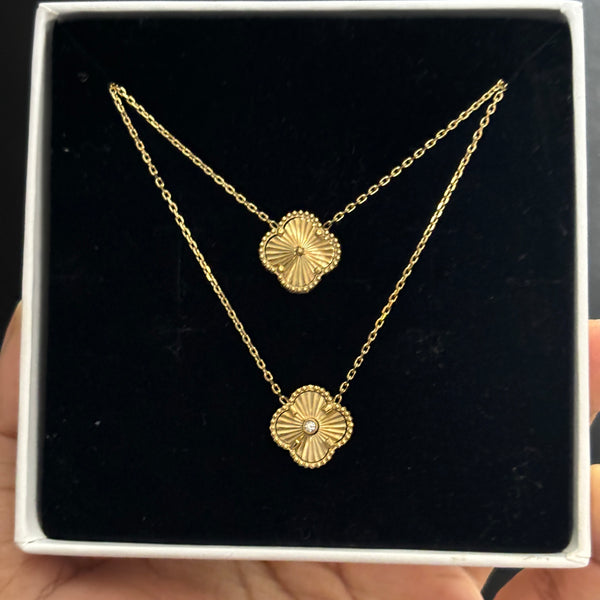 single stone floral necklace
