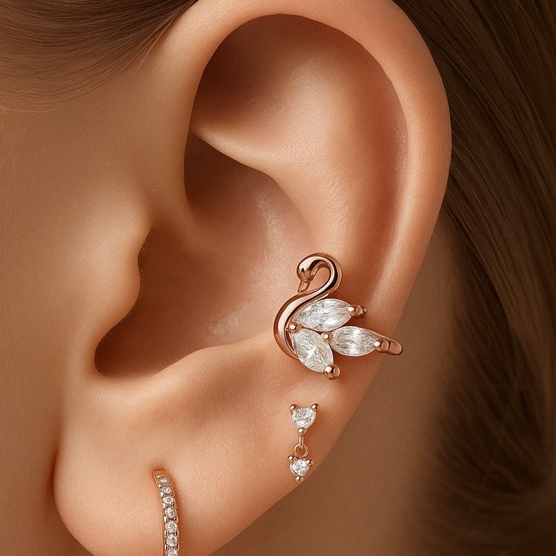 Swan ear cuff