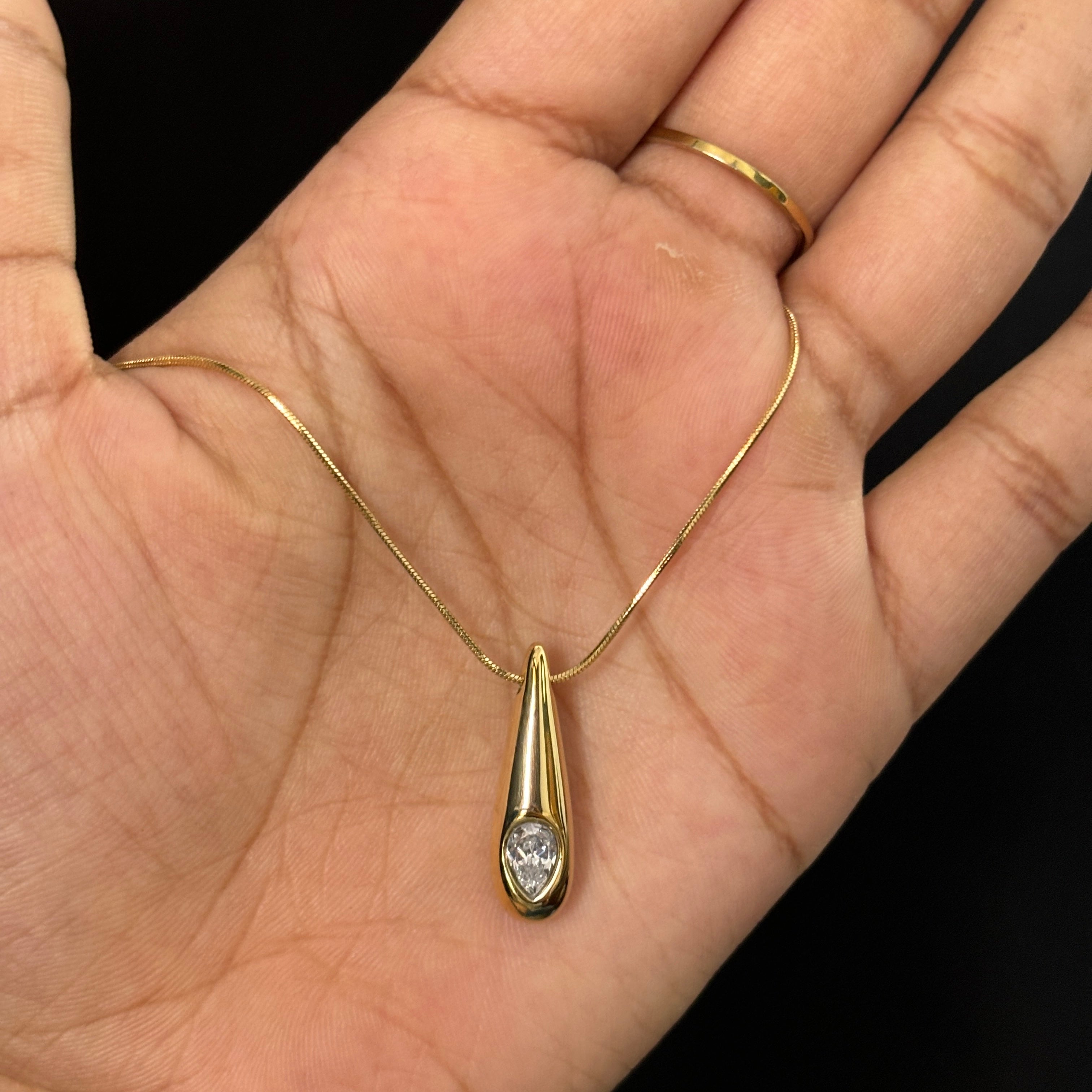 Solitaire drop necklace
