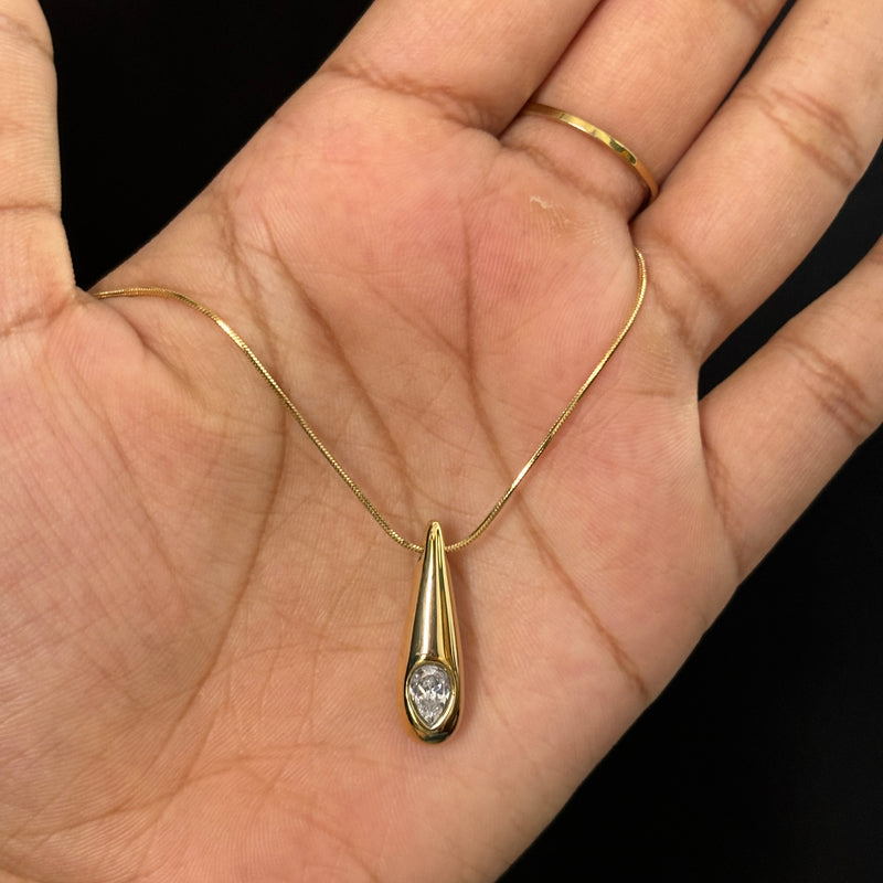 Solitaire drop necklace