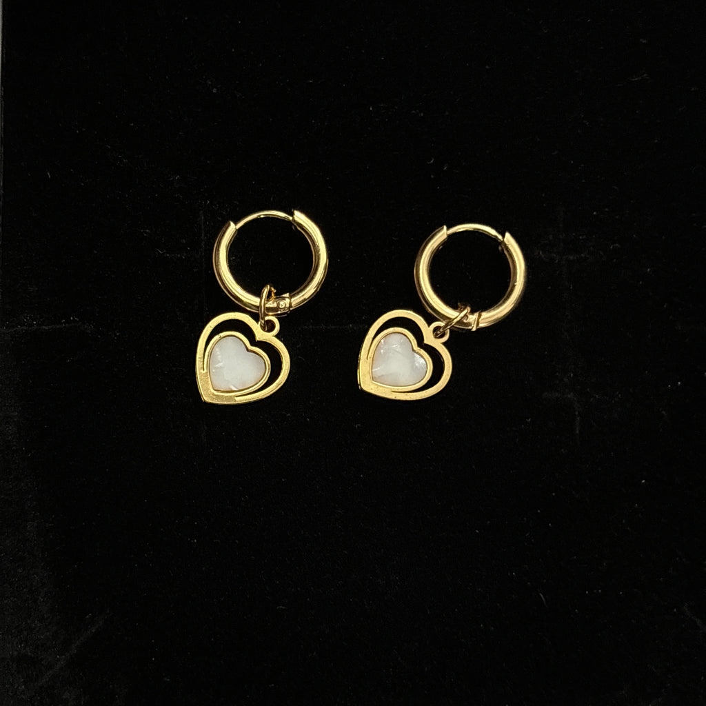 Heart 2 in 1 earrings
