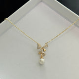 Pearl butterfly necklace