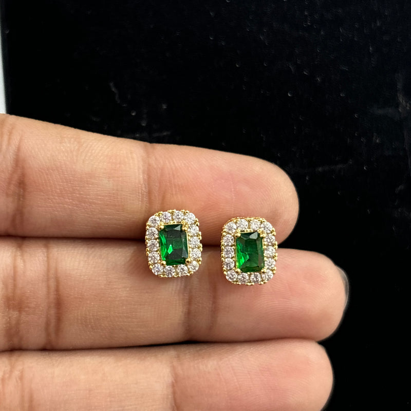 Emerald stud earrings