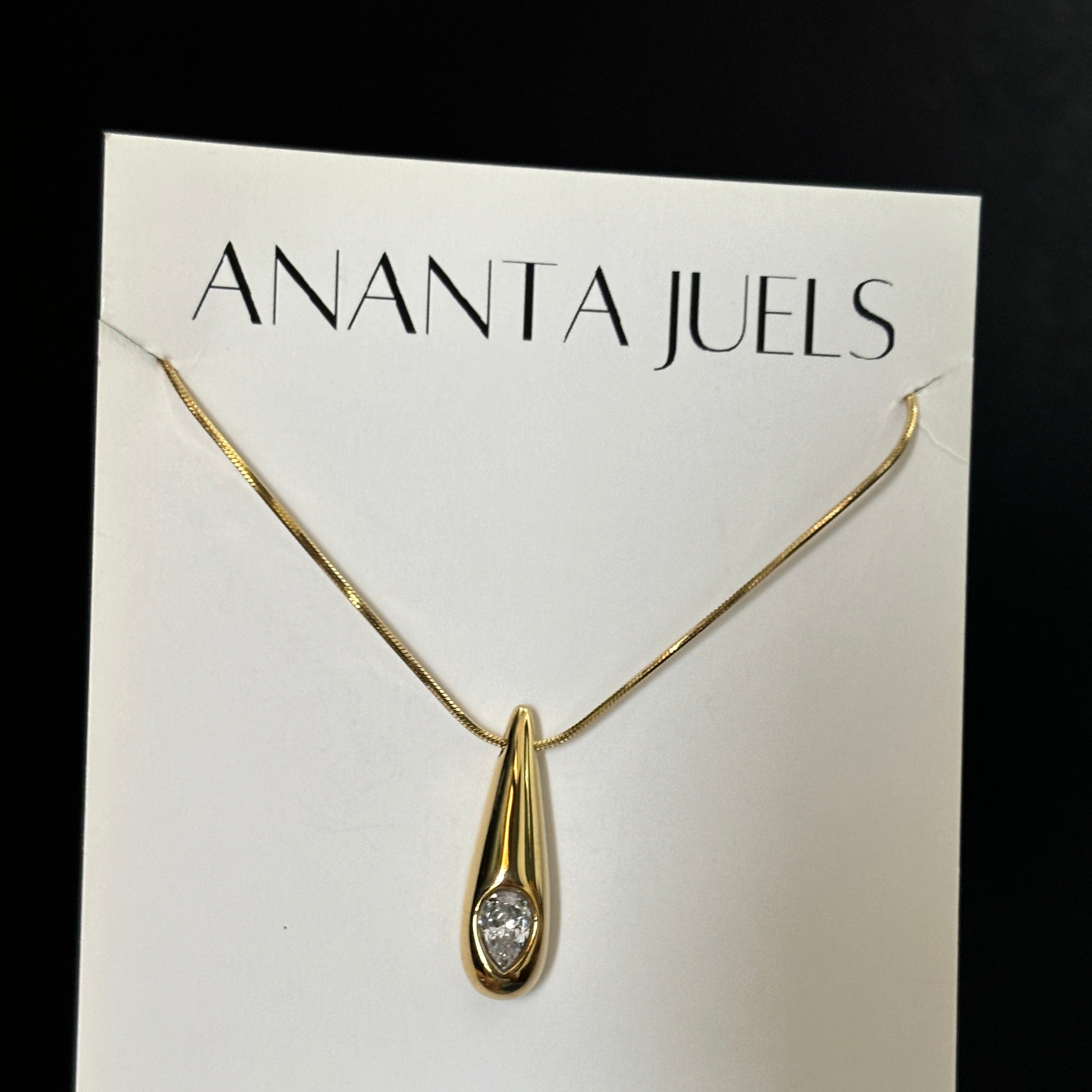 Solitaire drop necklace