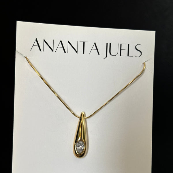 Solitaire drop necklace
