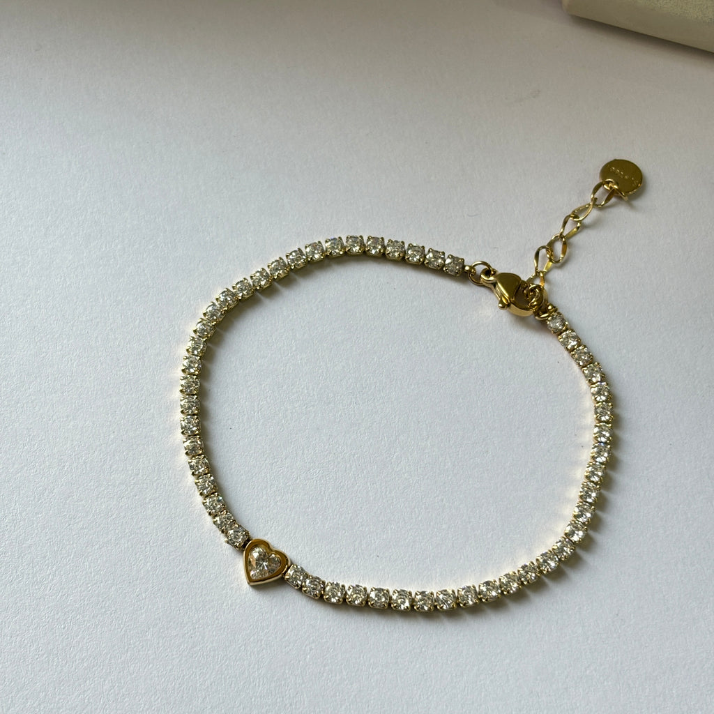 Bella heart tennis bracelet