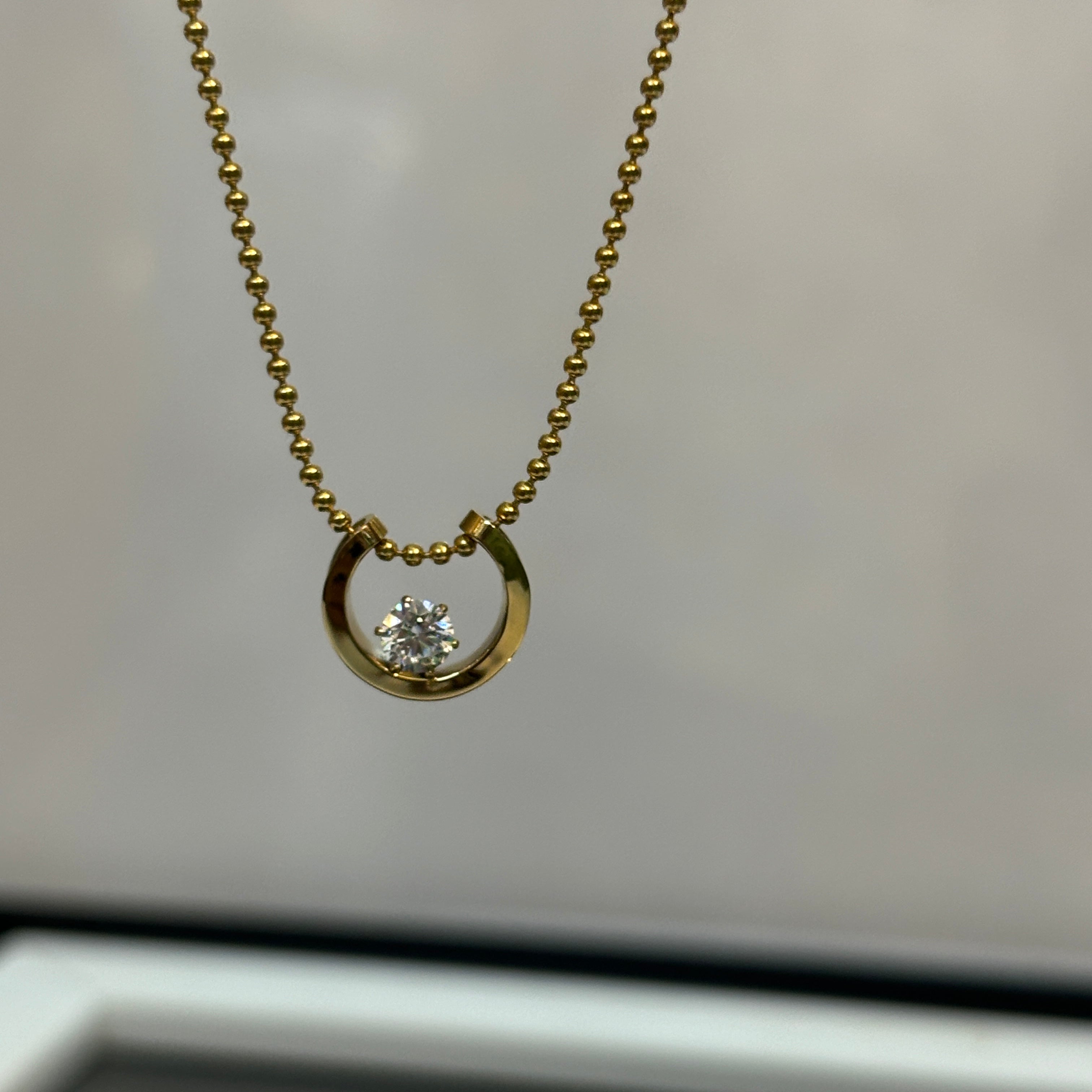 Moon solitaire necklace