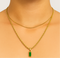 Emerald green double layer necklace