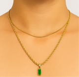 Emerald green double layer necklace