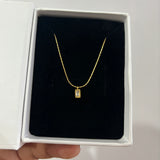 Tiny rectangular necklace