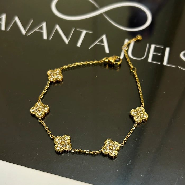 Studded floral bracelet