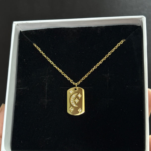 Moon star necklace