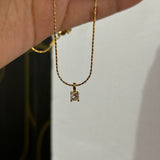 Tiny solitaire necklace
