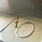 Hanging heart studs (ball screw) single piece