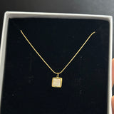 White square necklace