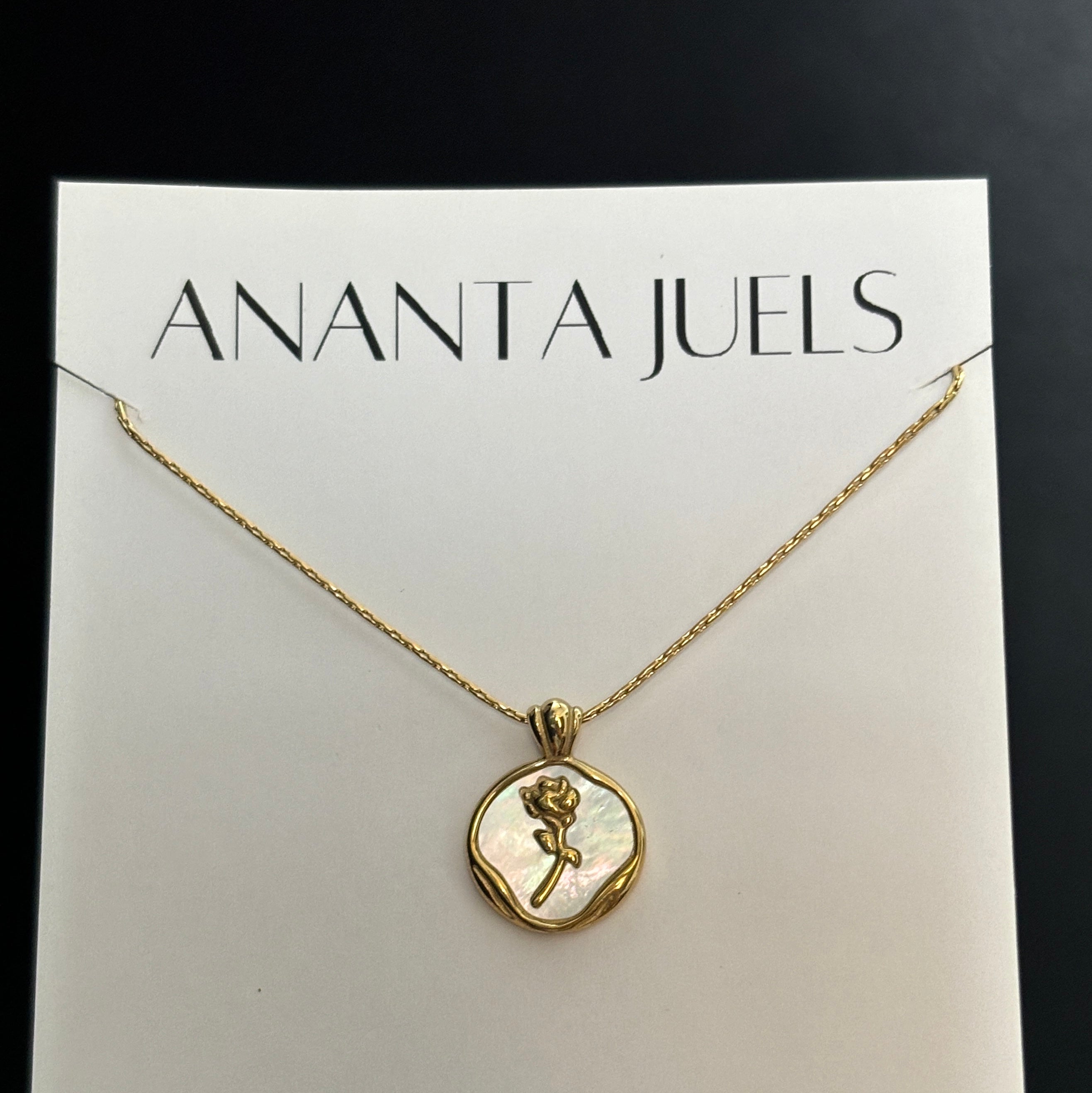 Drip oil rose necklace