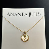 Drip oil rose necklace